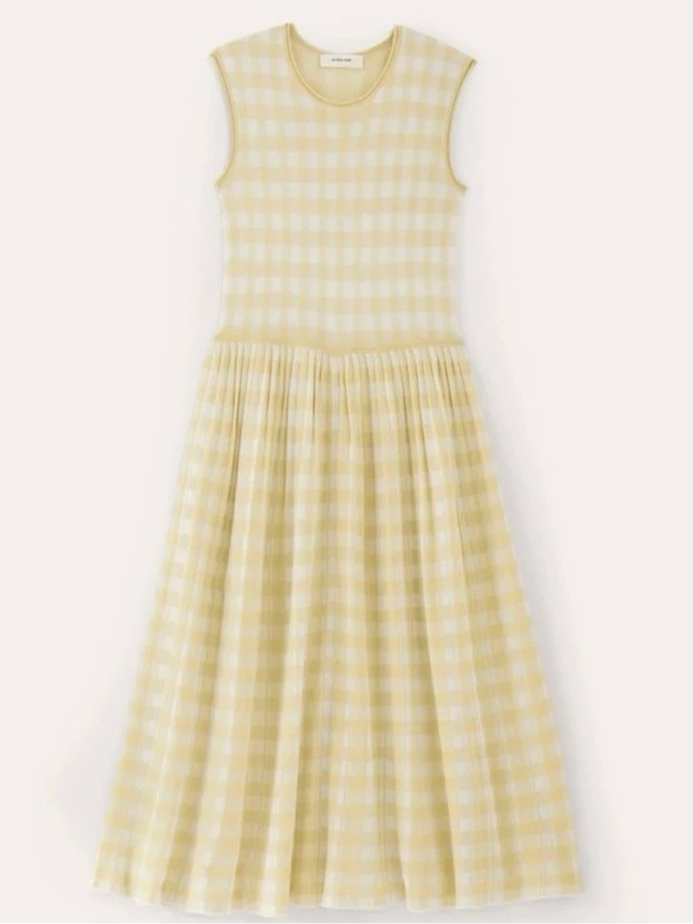 Everlane NWT Yellow Gingham Sleeveless Midi Dress XL Viscose Bridgerton - Picture 4 of 11